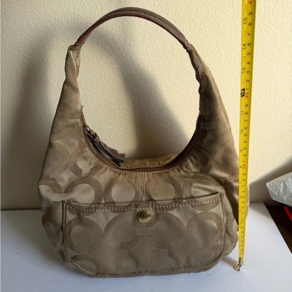 Coach One Hobo Shoulder Bag Logo Pattern